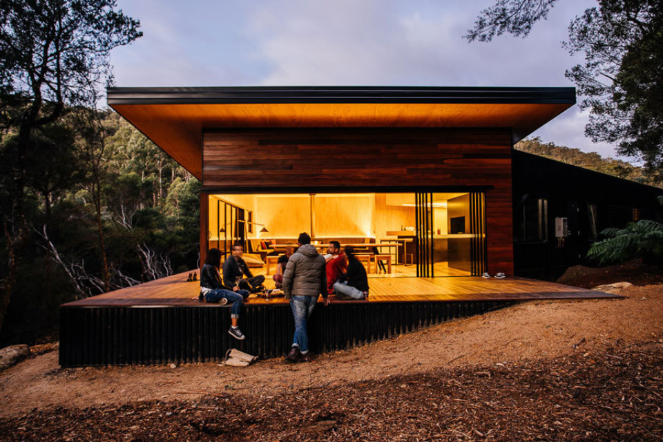 Evenings at the Hub looking into the dining and kitchen space