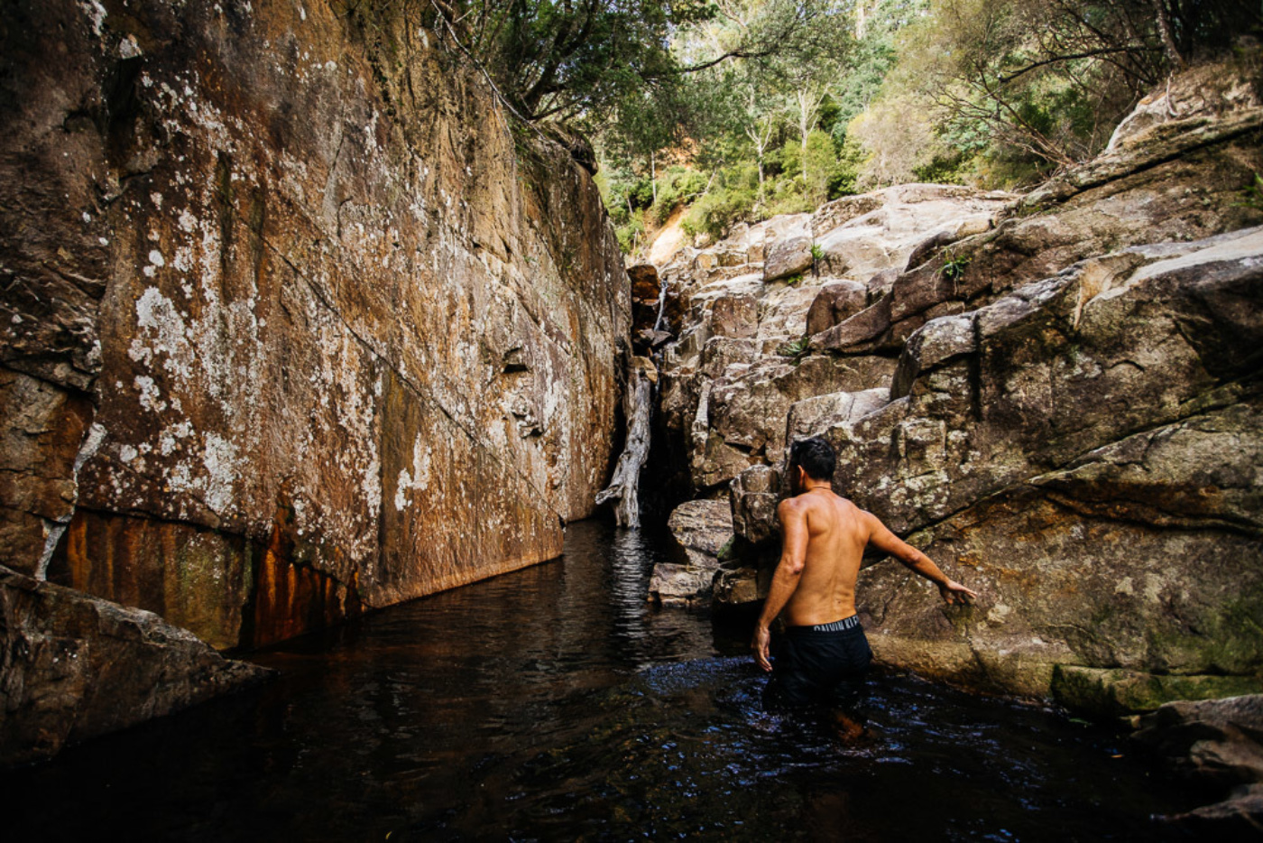 Tasty Trout Falls, Waterfall in the middle of the Blue Derby Mountain Bike Trails