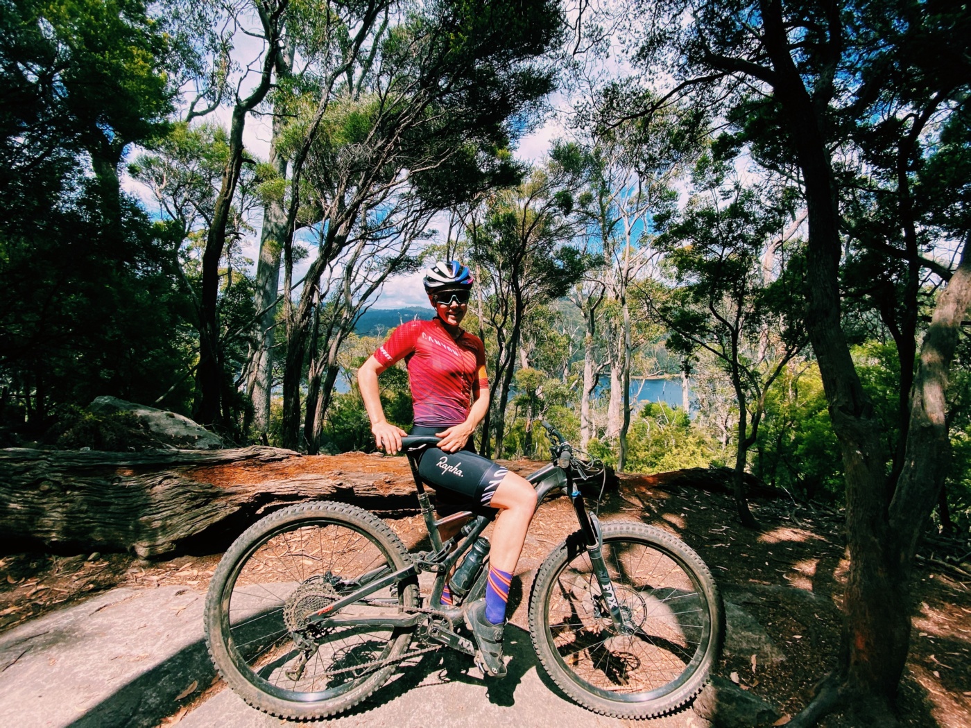 Tiffany exploring the Blue Derby Mountain Bike Trails