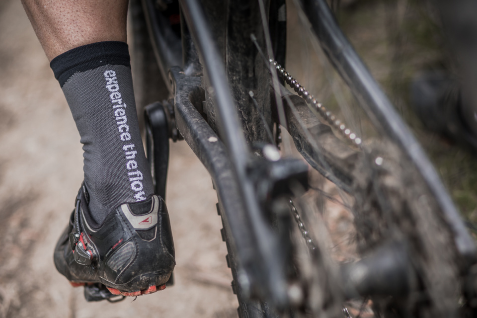 Blue Derby Pods Ride Socks - Left